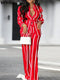 Plus Size 5XL VONDA Women Pants Sets 2024 Matching Sets Vintage Striped Shirt Trouser Casual Two-Piece Sets Office Lady Suits