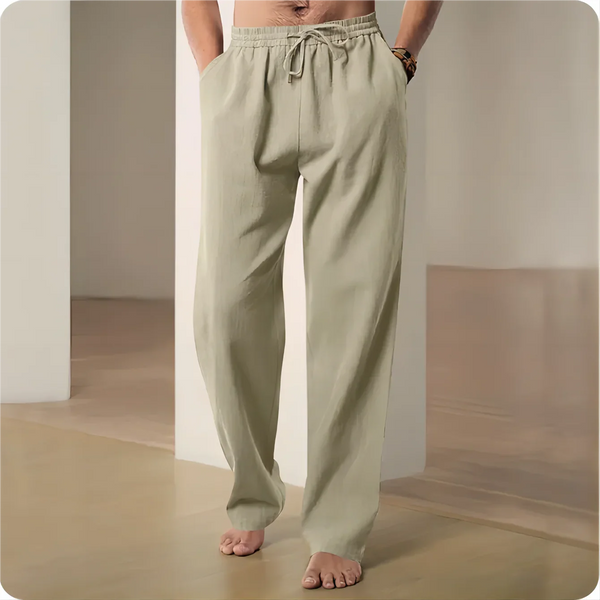 2025 New Men's Beach Pants Joggers Streetwear Cotton Linen Sweatpants Casual Pants Hawaiian Vacation Loose Summer Long