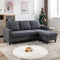 Sectional Sofa with Ottoman Nail-Head Design Linen Right Facing Modern Couches with Cup Holder L Shaped Sectional Sofa