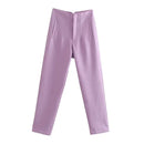TRAF Ladies Pants Office Wear Black Pink White Pants for Women Fashion High waist Formal Pants Office outfits Pencil Trousers