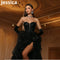 Jessica Black Lace Embroidery Prom Dresses Glitter Tulle Layering Prom Dress Formal Party Dressese Vestidos De Fiesta Customized