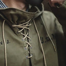 Spring Autumn Retro Cargo Drawstring Workwear Army Pullover Hood New Hoddies Military Male Windbreaker War Coat Work Clothes