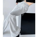 Matching Basic Women's Sweatpant Casual Lady's Sportswear New In Female Flare Pants Drawstring Wide Leg Pant Boot Cut Trousers