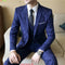 Blue Men's Plaid Blazer Jacket and Vest with Pants, Gray & Burgundy Available, Asian Size Mens Three Piece Set