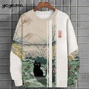 Ukiyo-E Men's Sweatshirt Autumn Oversized Hoodies for Men Long Sleeve T-Shirt Tops Loose Casual New in Hoodies & Sweatshirts Top