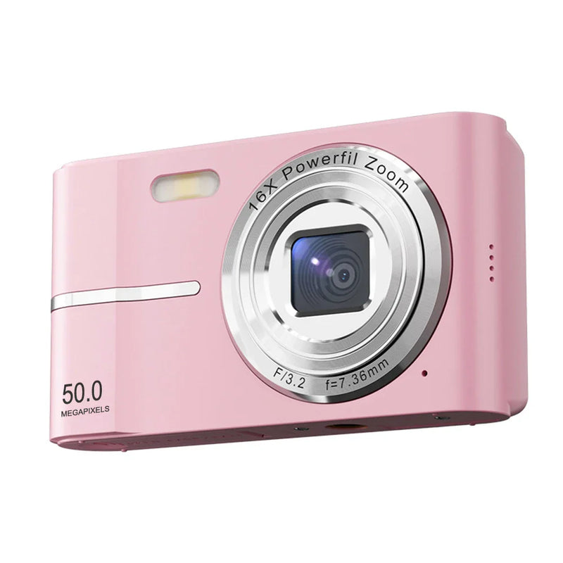 50MP Digital Camera 1080P HD Small Portable CMOS Student Party Mini Camera 16x Zoom 2.4in Entry-level Retro ABS Anti Shake
