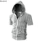 New 2025 Men's Casual Sweatshirts Short Sleeve Hoodies Jacket Solid Slim Zip Man Sport Tops Comfotable Outdoor Clothes for Men