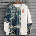 Ukiyo-E Men's Sweatshirt Autumn Oversized Hoodies for Men Long Sleeve T-Shirt Tops Loose Casual New in Hoodies & Sweatshirts Top