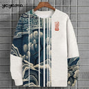 Ukiyo-E Men's Sweatshirt Autumn Oversized Hoodies for Men Long Sleeve T-Shirt Tops Loose Casual New in Hoodies & Sweatshirts Top