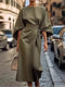 2025 Spring Summer New Women's Fashion Style Elegant Solid Color Waist Dress Casual Bat Sleeve Long Dress Vestidos Para Mujer