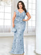 XUIBOL Plus Size  Elegant Sequin Evening Dress Long 2024 Women Mermaid Formal Deep V-neck Prom Luxury Wedding Party Dresses