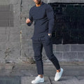2025 Spring New Men's Casual Sport Two-pieces Fashion Solid Long Sleeve O-neck T-shirt and Sweatpants Suits Men Tracksuit Outfit
