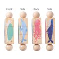 1PC Wooden Baby Rattles Toy Rotating Animal Shaped Matching Blocks Toy Baby Exercise Coordination Puzzle Montessori Toy Kid Gift