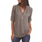 S-5XL Ladies Loose Blouse Chiffon Shirt Zipper V-Neck Half Sleeve Shirts Casual Office Lady Sexy Blouse Shirt Tops Multi Colors