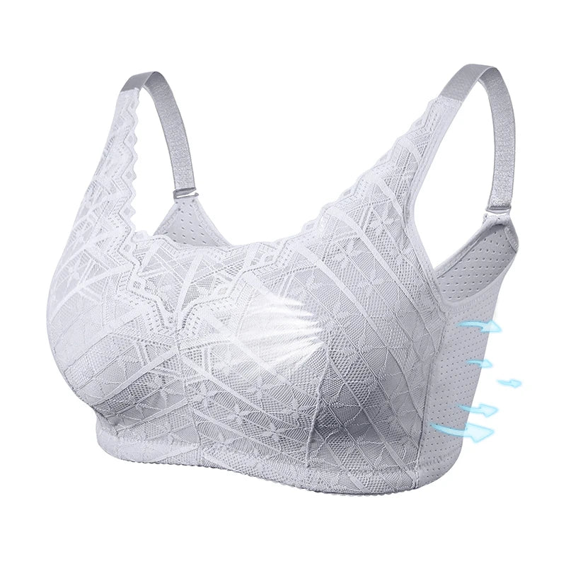 LERVANLA 2566 Strong Breathability Mastectomy Bra Women with Pocket Breast Form Pads Included Adjustable Cotton Comfort  Large