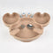 3Pcs/Set Baby Safe Silicone Dining Plate Food Feeding With Spoon Fork Cartoon Children Dishes Prevent Tipping Over And BPA Free