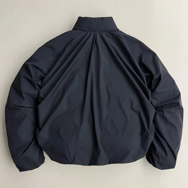 Y2K Autumn And Winter New American Fashion Double Zipper Solid Color Warm Oversize Down Jacket Men's Harajuku Couple Casual Coat