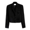Men's Short And Niche Design Small Suit Autumn New Youth Korean Fashion Trend Cutting Layer Clear Black Ruffian Handsome Top