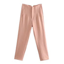 TRAF Ladies Pants Office Wear Black Pink White Pants for Women Fashion High waist Formal Pants Office outfits Pencil Trousers