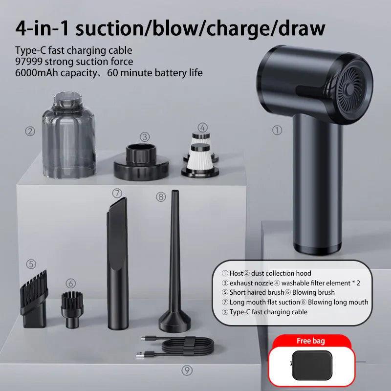 Xiaomi MIJIA 2990000pa 4 in 1 Car Vacuum Cleaner Powerful Handheld Clean Machine Wireless Portable Vacuum Clean Home Appliance