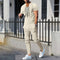 The new 2025 AliExpress Men's casual solid color Waffle rope short-sleeved summer casual pants suit