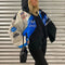 Autumn Varsity Jacket Long Sleeve Motorcycle Jacket Racing Baseball Jacket Women Y2k Printed Casual Loose Coat Single-breasted