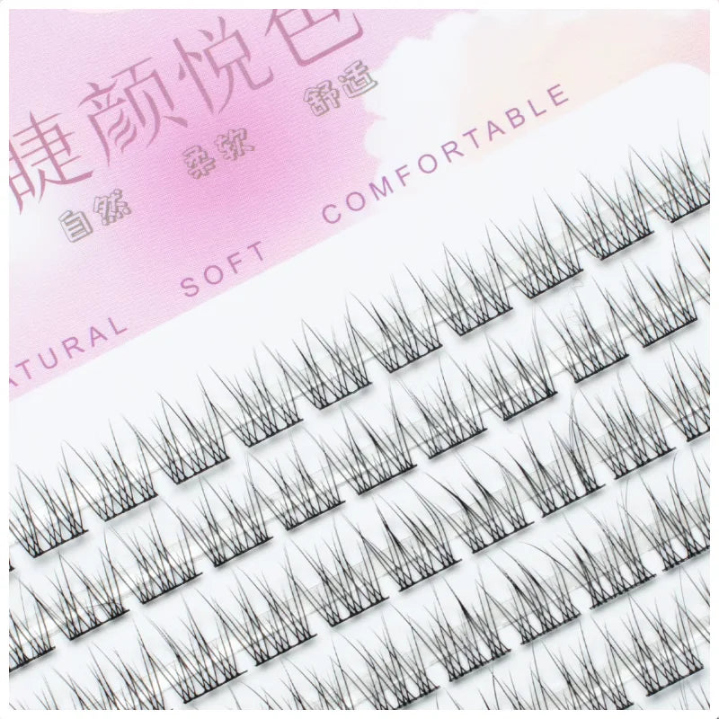 Clusters Eyelash 10 Rows Fish Tail Fluffy Natural C Curl Beauty Makeup Extension Tools Daily Wispy Single Cluster False lashes