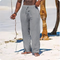Men's Beach Solid Color Pants Joggers Streetwear Cotton Linen Sweatpants Casual Pants Hawaiian Vacation Loose Summer Long S-4XL