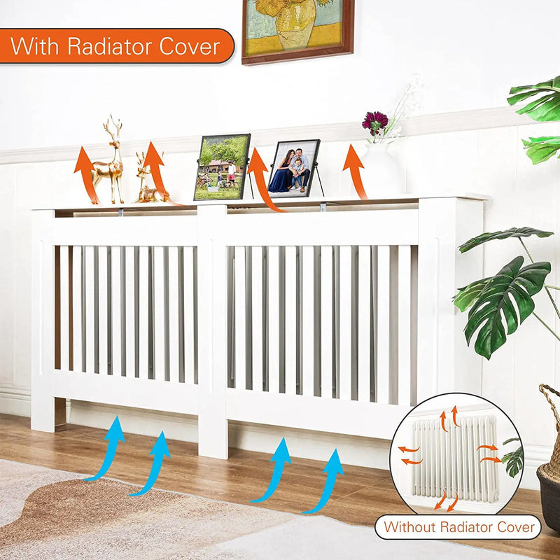 S M L XL Extra Tall 92CM Radiator Cover MDF Cabinet Grill Shelf Fence Panel Barrier