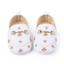 PU Leather Baby Shoes Embroidered Stars Christening Baptismal Moccasins Infant Boys Girls Slip-On Peas Shoes Walking Shoes 0-18M