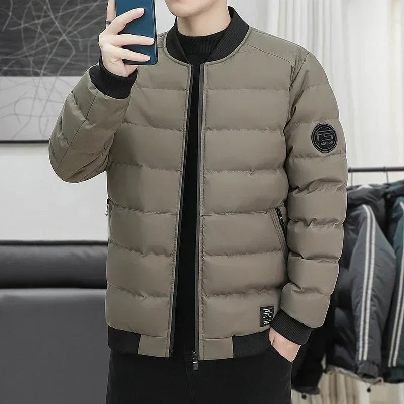 2024 New Winter Male Coat Casual All-match Thickened Baseball Collar Windproof Parka Men Fashion Lightweight Padded Jackets