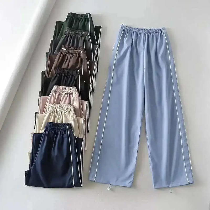Y2K Baggy Cargo For Women Drawstring Elastic Low Waist Parachute Sweatpants Loose Hippie Pants Trousers