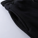 Men's Black Sport Casual Sweatpants 2024 Autumn Winter Warm Fleece Lined Ankle-Banded Trouser With Pocket Plus SIze Baggy Pants