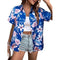 New Women's Short Sleeve T-shirts Fashionable 3d Floral Printed Casual Hawaii Style Basic Tops Lapel Short Sleeve Shirt Summer