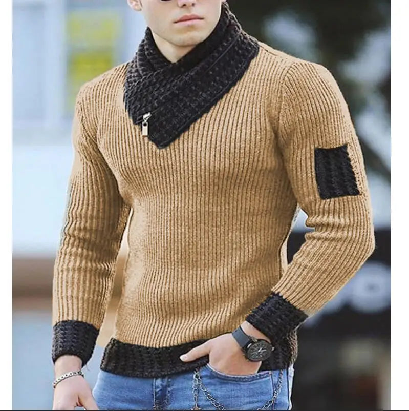 Sweater Turtleneck Men Winter Fashion Vintage Style Sweater Male Slim Fit Warm Pullovers Knitted Wool Sweaters Thick Top Men