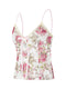 Women Spaghetti Strap Camisoles Floral Print V-Neck Tie-Up Front Sleeveless Sling Tank Tops Slim Fit Vests Crop Tops Y2k Summer
