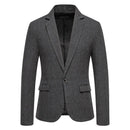 Classic Men's Casual Blazer Jackets SIngle Button Vintage Check Suit Coat Male Khaki