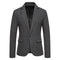 Classic Men's Casual Blazer Jackets SIngle Button Vintage Check Suit Coat Male Khaki