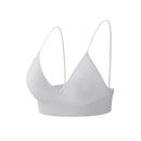 Nylon Fitness Yoga Top Deep V Sexy Triangle Cup Bralette Boneless Sports Bra Red Seamless Push Up Bra Women's Tube Top Crop Top
