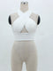 Women Strappy Cross Over Front Cut Out Halter Neck Sleeveless Backless Crop Top Bandage Vest Summer Sexy Tops Woman Clothes S-XL