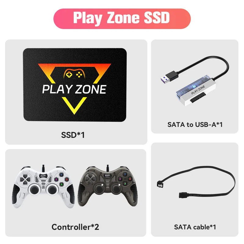 PlayZone 1TB Portable External Game SSD Handheld Game Console For Xbox/PS4/PS3/PS2/Switch Built-in 16000 Games For Win PC/Laptop