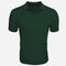 Men Turn Down Collar Short Sleeve Slim T-shirts Summer Male Solid Knitted Tee Tops LXDZ-KJ-P6-V