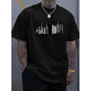 Men's Suit New York PrintingTT-shirt Casual Fashion All-Matching round Neck Half Sleeve