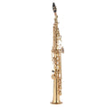 Brass Straight Soprano Sax Saxophone Bb B Flat Woodwind Instrument Natural Shell Key Carve Pattern with Carrying Case Gloves