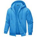 TACVASEN Big Pockets Fleece Lining Hoodies Mens Hooded Coats Full Zip Up Casual Hoodie Jackets Athlete Running Hiking Sportswear