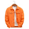 Trendy Men's Spring and Autumn Orange Orange Denim Jacket Men's Shoulder Down Hong Kong Style Oversized Loose Casual Jacket Top