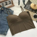 Summer Vest Tops Sleeveless Cotton Bustier Soft Elastic Washable Wear-resistant Bra Vest Women Crop Top Seamless Bralette Tees