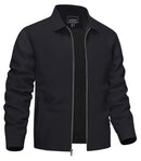 TACVASEN Lightweight Work Jackets Mens Classic Tunic Style Zipper Pockets Bomber Jackets Full Zip Spring Fall Jacket Outwear