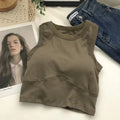 Fashion Uniform Color Tanks Camisole Clothing Sexy Waistcoat for Women Sports No Steel Ring Chest Pad Yoga Vest Nylon Underwaist