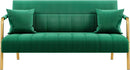 56.5" W Modern Loveseat 2 Seater Sofa Luxurious Velvet Fabric Couch with Gold-Tone Metal Arms and Legs for Bedroom, Studio Pink